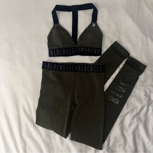 ♥️ Bra Only: Bloch Dance Active Workout Gym Yoga Pilates Sportsbra Green Logo XS